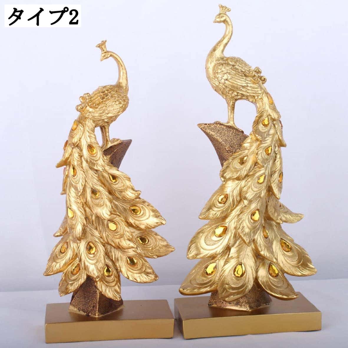 楽天市場】孔雀 彫刻品 現代彫刻 置物 モダン 樹脂工芸品 インテリア