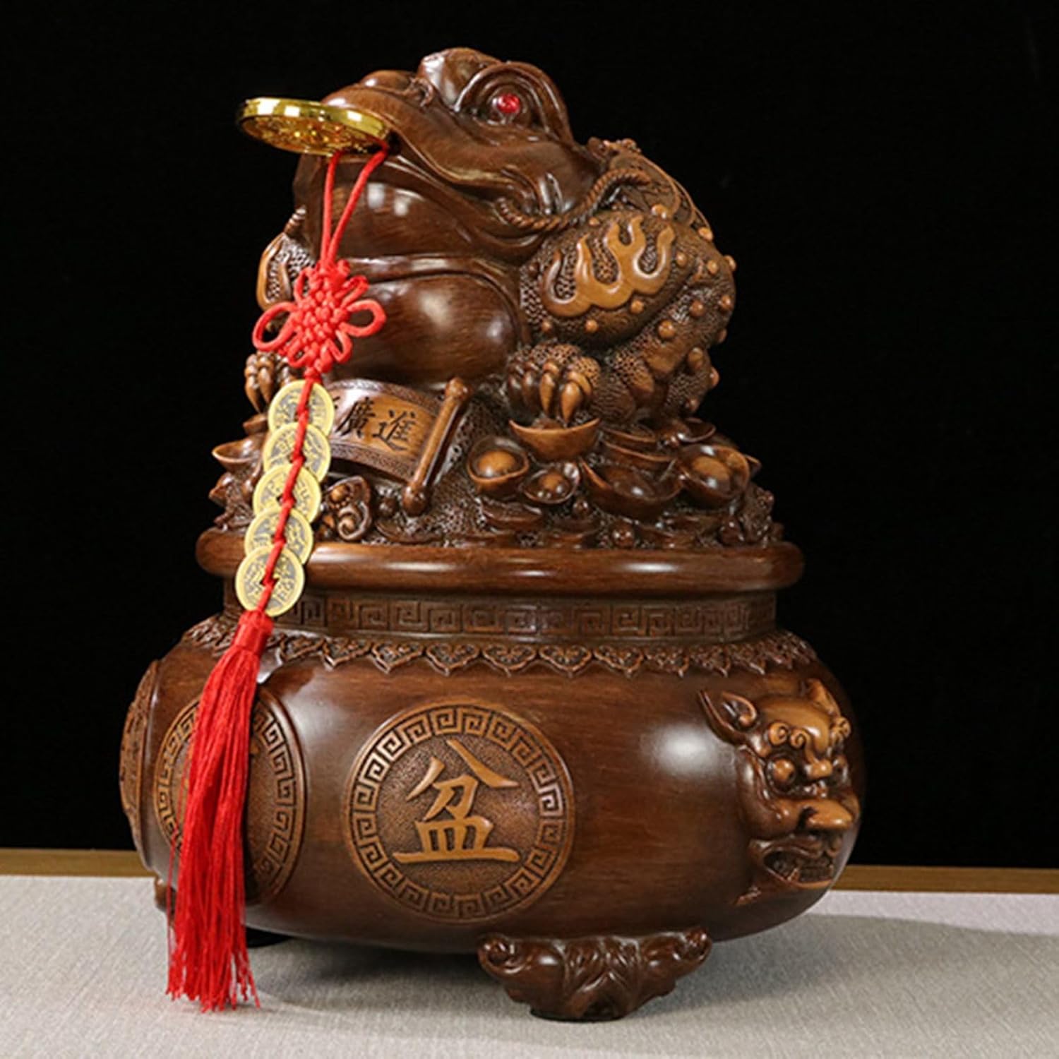 銅制 母子金蟾 家庭 事務室 机 自動車 開運風水 招財 置物 工芸品 装飾