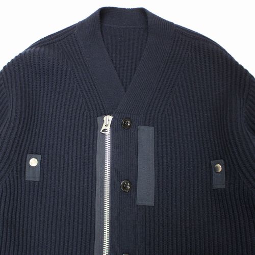 楽天市場】【中古】 Sacai サカイ 23AW Nylon Twill Mix Knit Cardigan