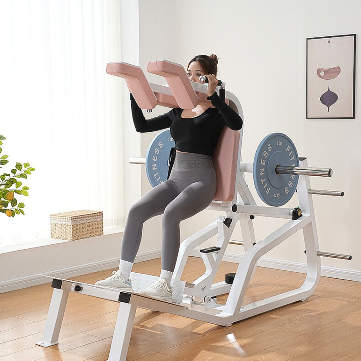 楽天市場】スクワットプレスマシン スクワットマシン ピンク プレート