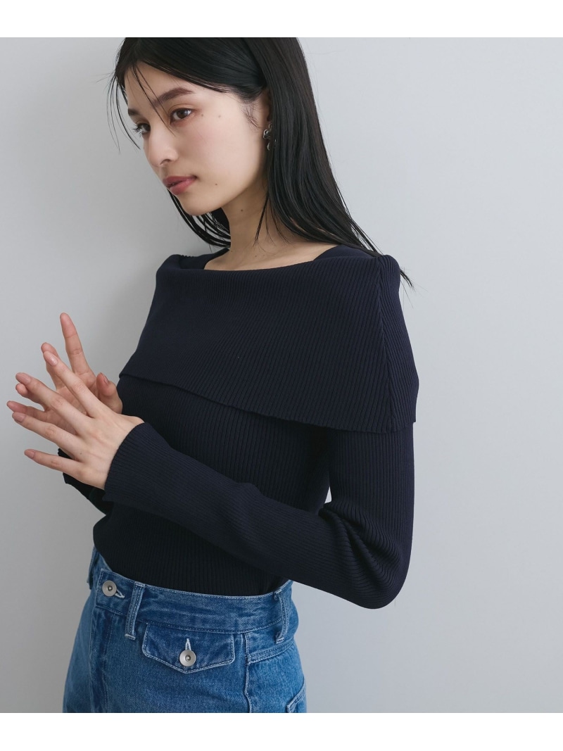 楽天市場】オフショル（カラーネイビー）（ニット・セーター｜トップス