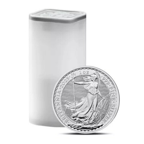 楽天市場】2025 1 オンス 英国ブリタニア銀貨 BU - 25 枚入りチューブ