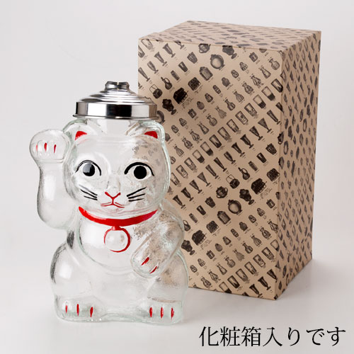 楽天市場】廣田硝子 招き猫 菓子ビン 大 (SM-2) レトロ感ある懐かしの