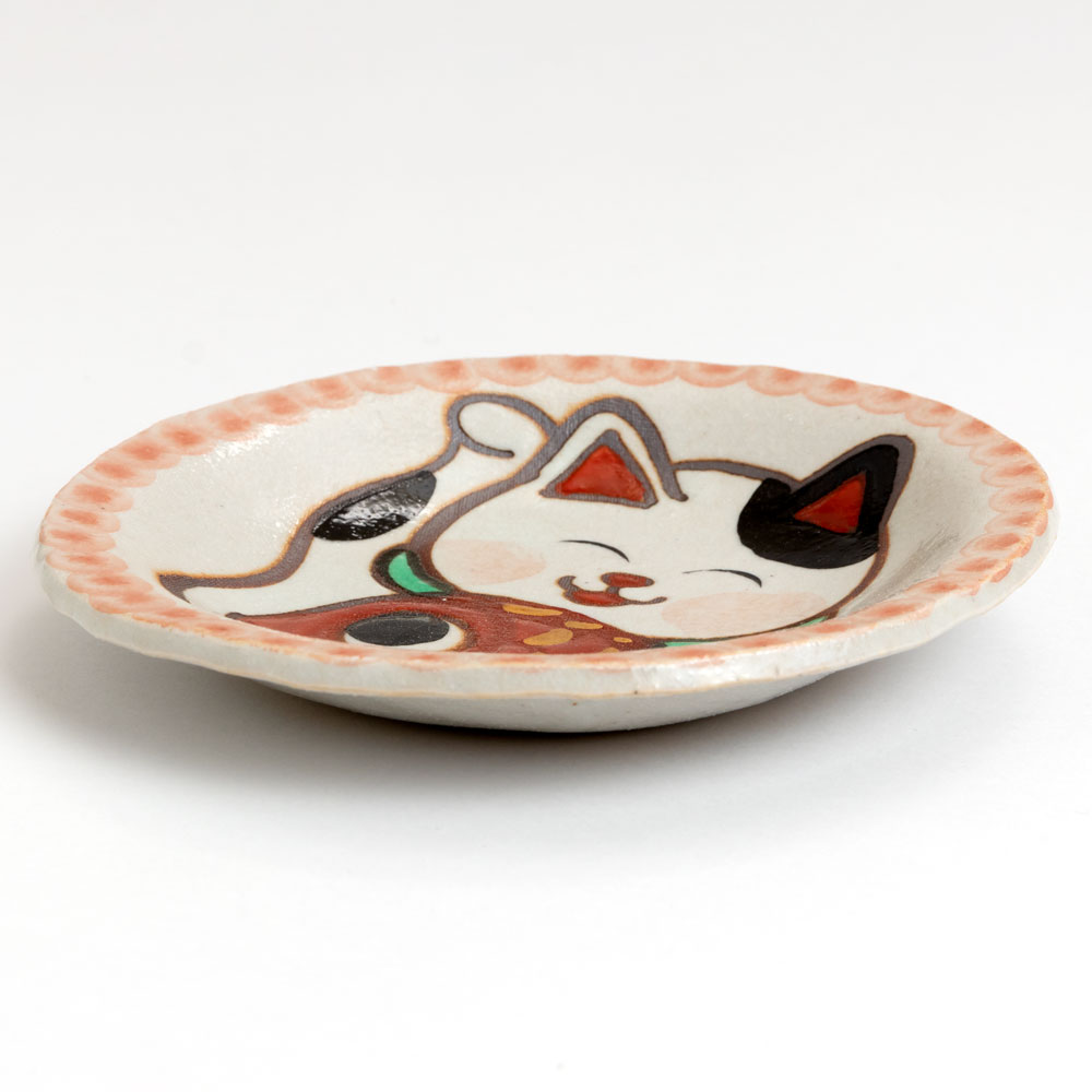 楽天市場】ひさみ窯 めでたい猫絵皿 (K6559) 美濃焼の飾り絵皿 縁起物