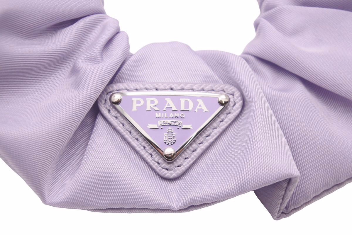 楽天市場】極美品 PRADA プラダ Re Nylon シュシュ パープル ヘア