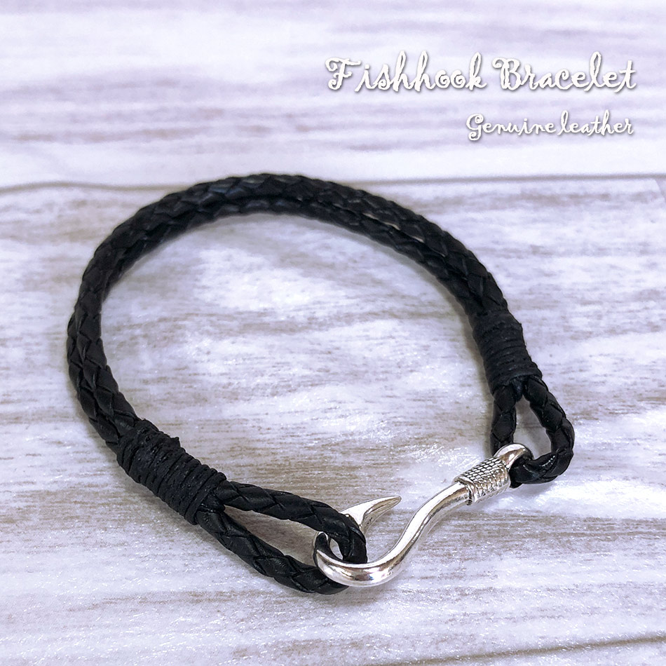 楽天市場】釣り針ブレスレット 本革ダブルロープ 長さが選べる