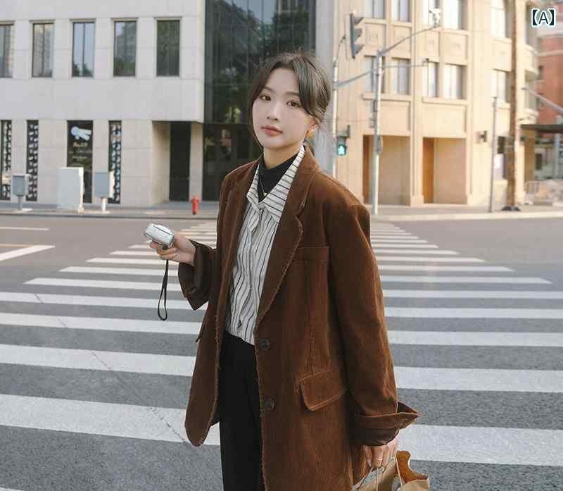 楽天市場】コーデュロイ ジャケット レディース アウター スーツ 春秋