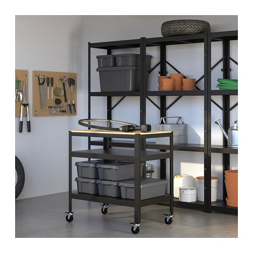 楽天市場】[IKEA/イケア/通販]BROR ブロール ワゴン, ブラック/パイン