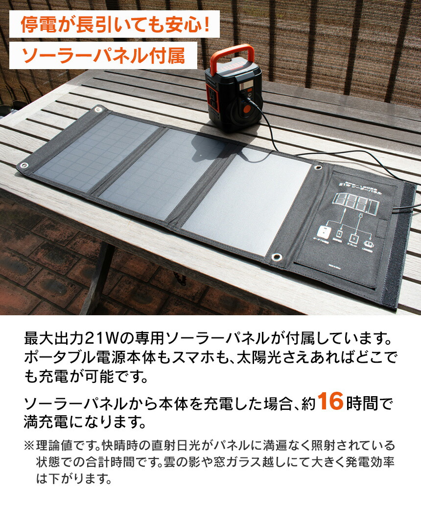 楽天市場】これだけで安心！簡単ポータブル電源・ソーラーパネルセット