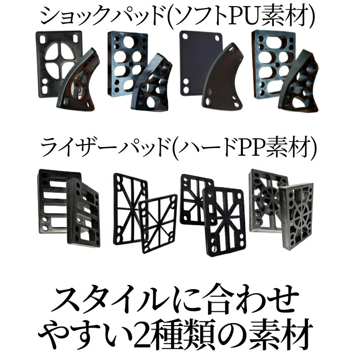 楽天市場】スケボー ライザー パッド ＋ビス セット 12mmソフトPU＋1 1