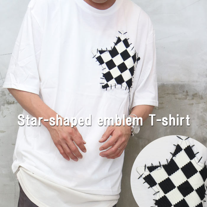 楽天市場】ワッペンTシャツ メンズ [M便 1/1] tシャツ 星柄Tシャツ