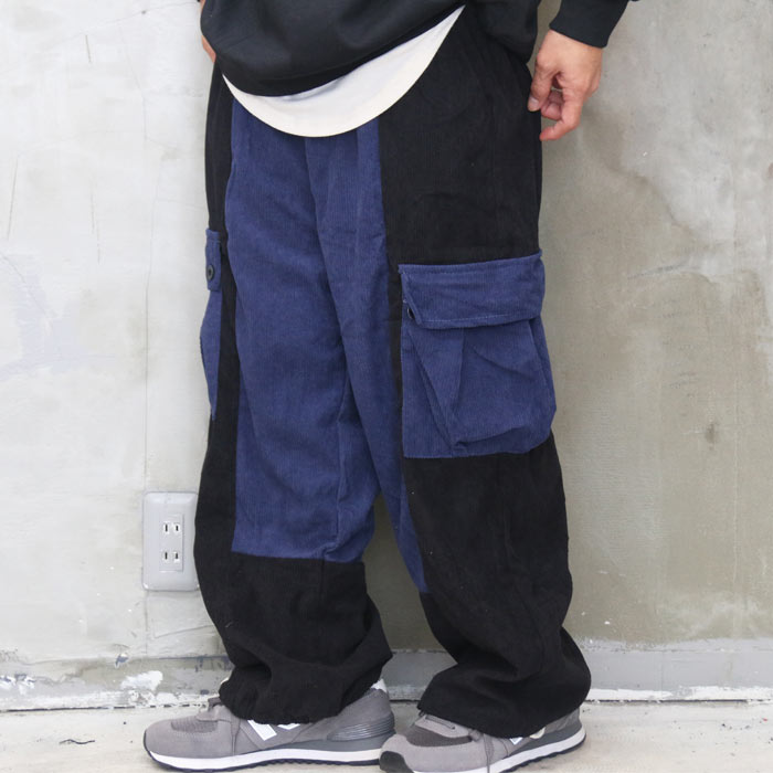 楽天市場】ワイドカーゴパンツ メンズ コーデュロイカーゴパンツ [M便