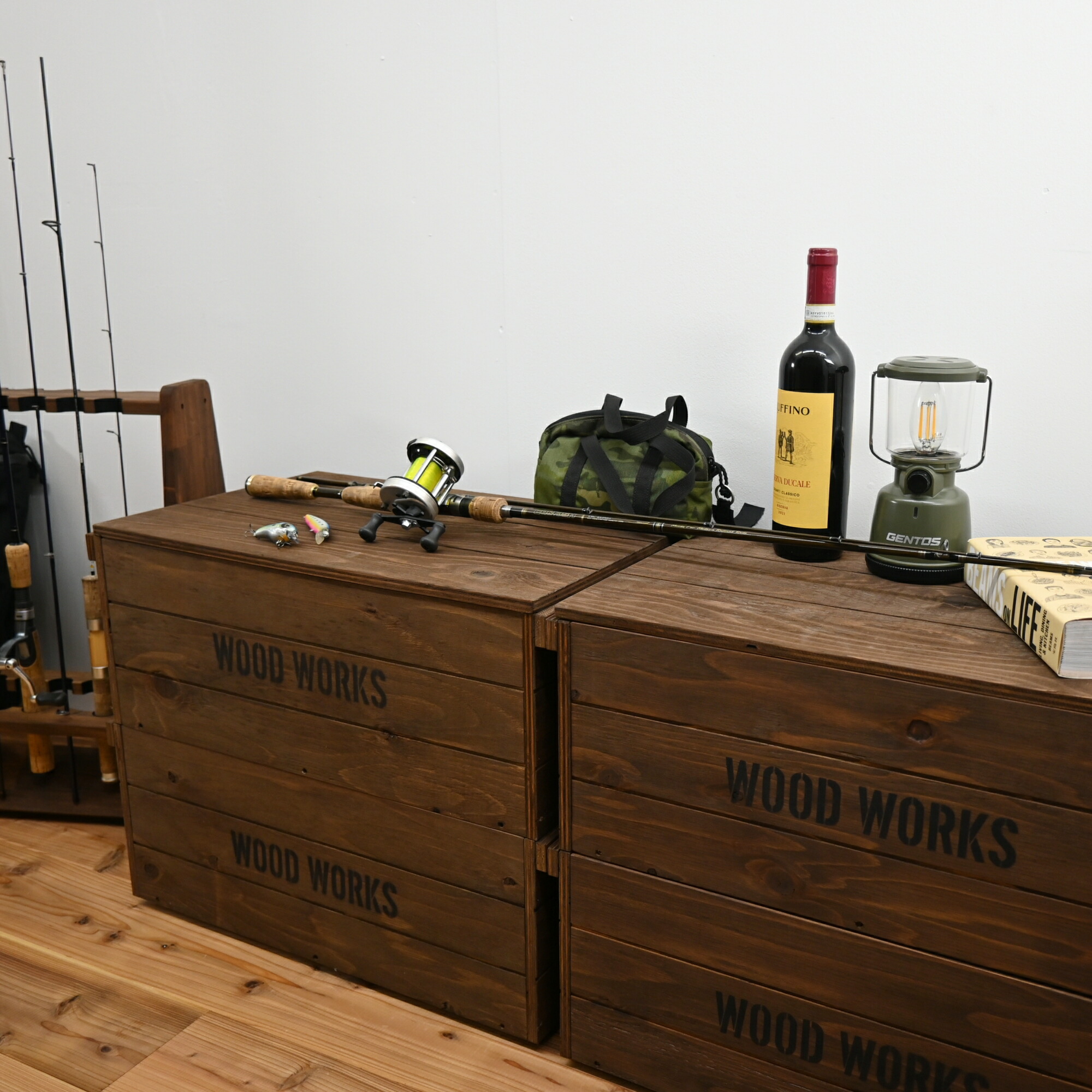 楽天市場】月間優良ショップ連続受賞 WOODWORKS ロッドスタンド 19本掛