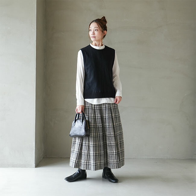 楽天市場】[232168]ina(イナ) 別注 ウールチェックタックスカート