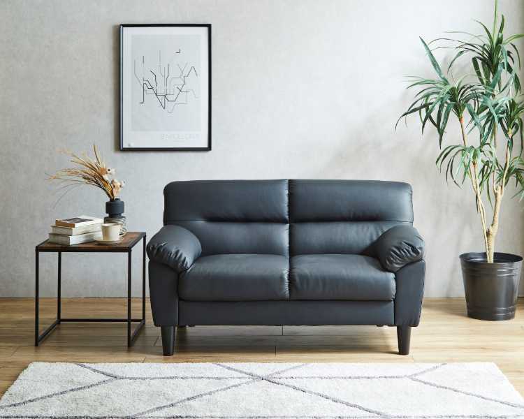 楽天市場】PVCソファ 2人掛け 3人掛け 合成皮革 ブラック 黒 3人用 2人