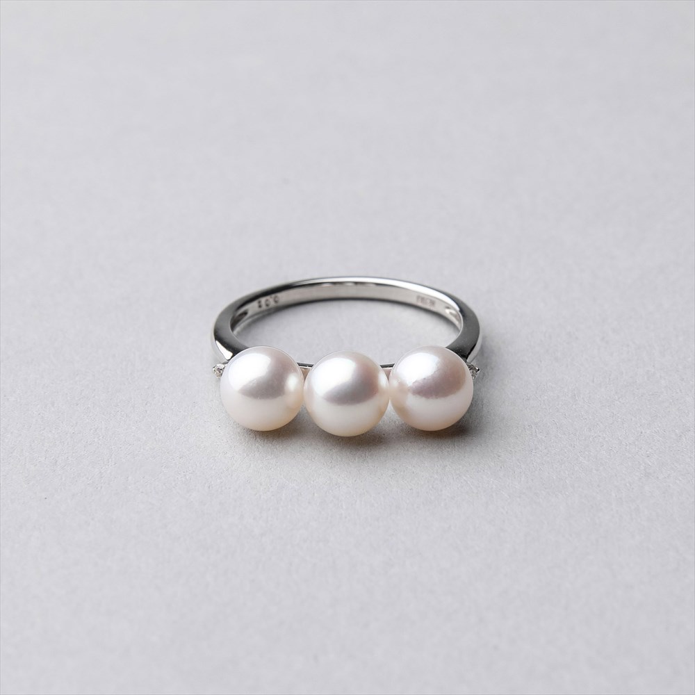 楽天市場】《Carina》 あこや真珠 リング 5.5-6.0mm K18WG/K18YG