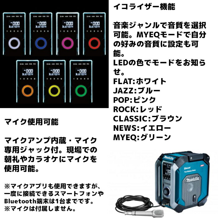 楽天市場】マキタ(makita) MR005GZ 充電式ラジオ(青/黒/オリーブ
