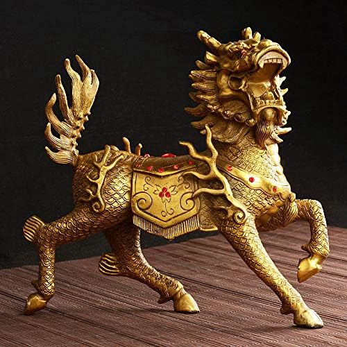 楽天市場】【20%OFFクーポン〜】麒麟 置物 招財 一対 銅製 風水グッズ