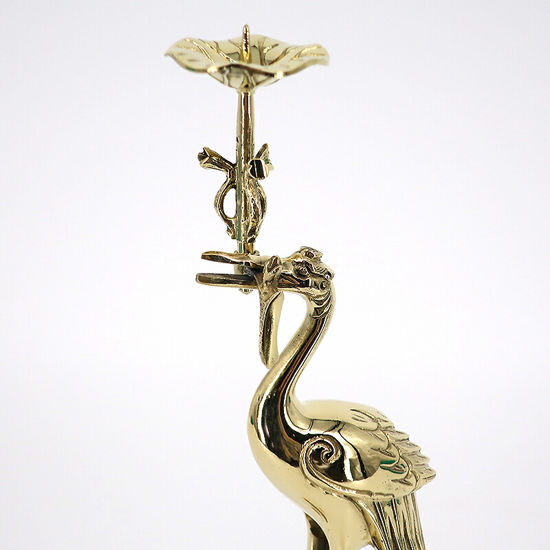 楽天市場】鶴亀燭台 上彫火立(右) 磨き 2.5寸～4.5寸 : 仏壇 仏具 神棚