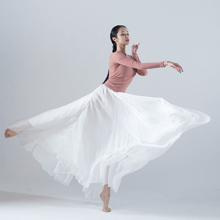 楽天市場】ダンス スカー ト ロング マキシ 720度 2枚シフォン 丈90cm