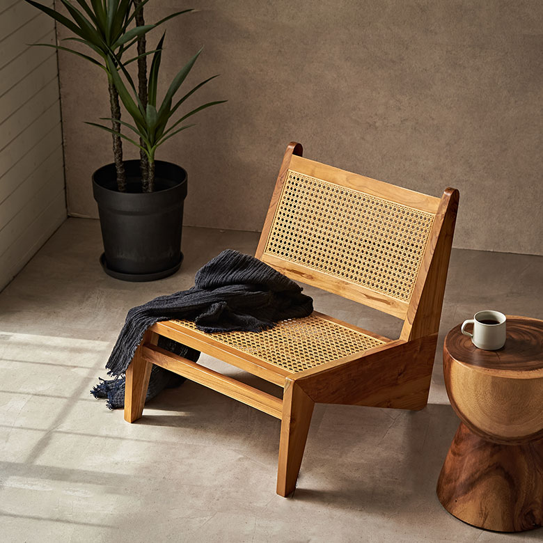 楽天市場】ラタン ラウンジチェア 木 ラタンチェア 椅子 木製