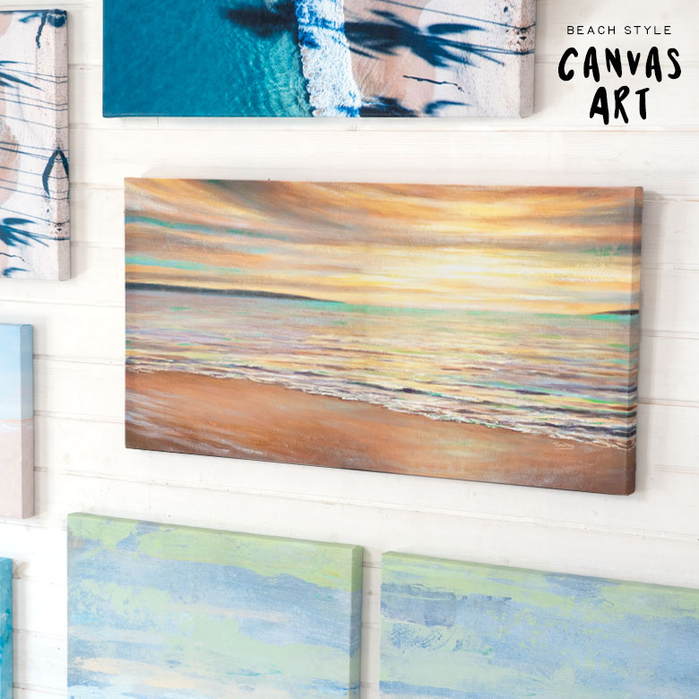 楽天市場】アートパネル 海 キャンパス 幅80cm 高さ40cm 夕日 サン