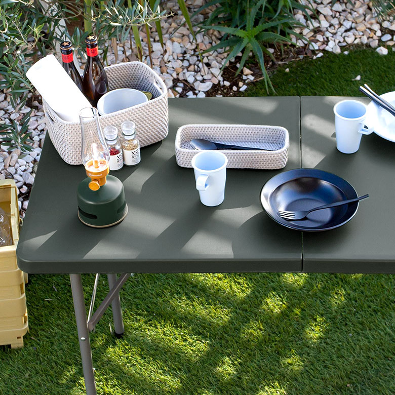 楽天市場】アウトドアテーブル 折りたたみ 4人掛 W 122 × D 60 cm
