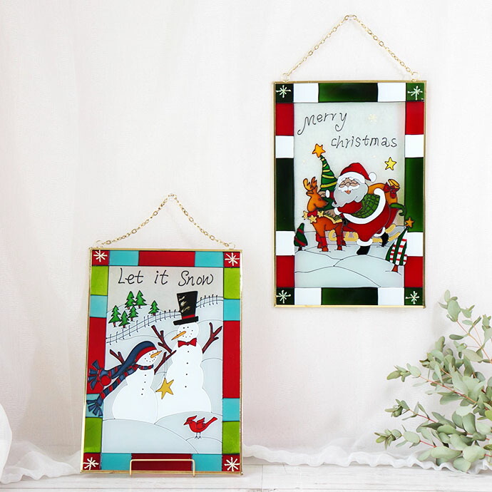 楽天市場】壁掛け ステンドグラス 2柄セット | クリスマス X'mas