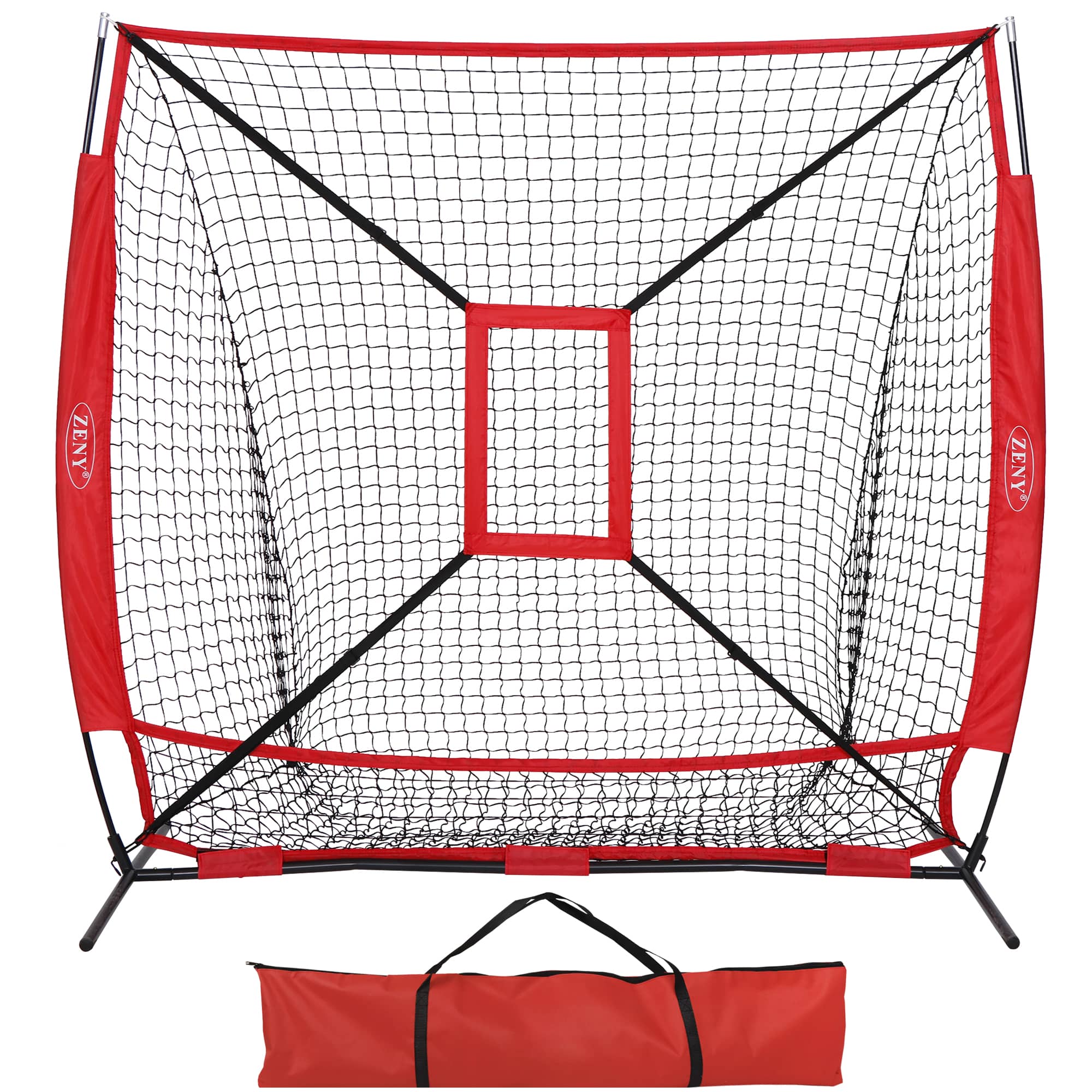 楽天市場】野球練習ネット 展開サイズ153x153cm 口字型枠 自宅 投球