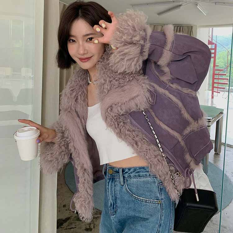 楽天市場】巻きラムファー襟 Wフェイス ラビットファームートン