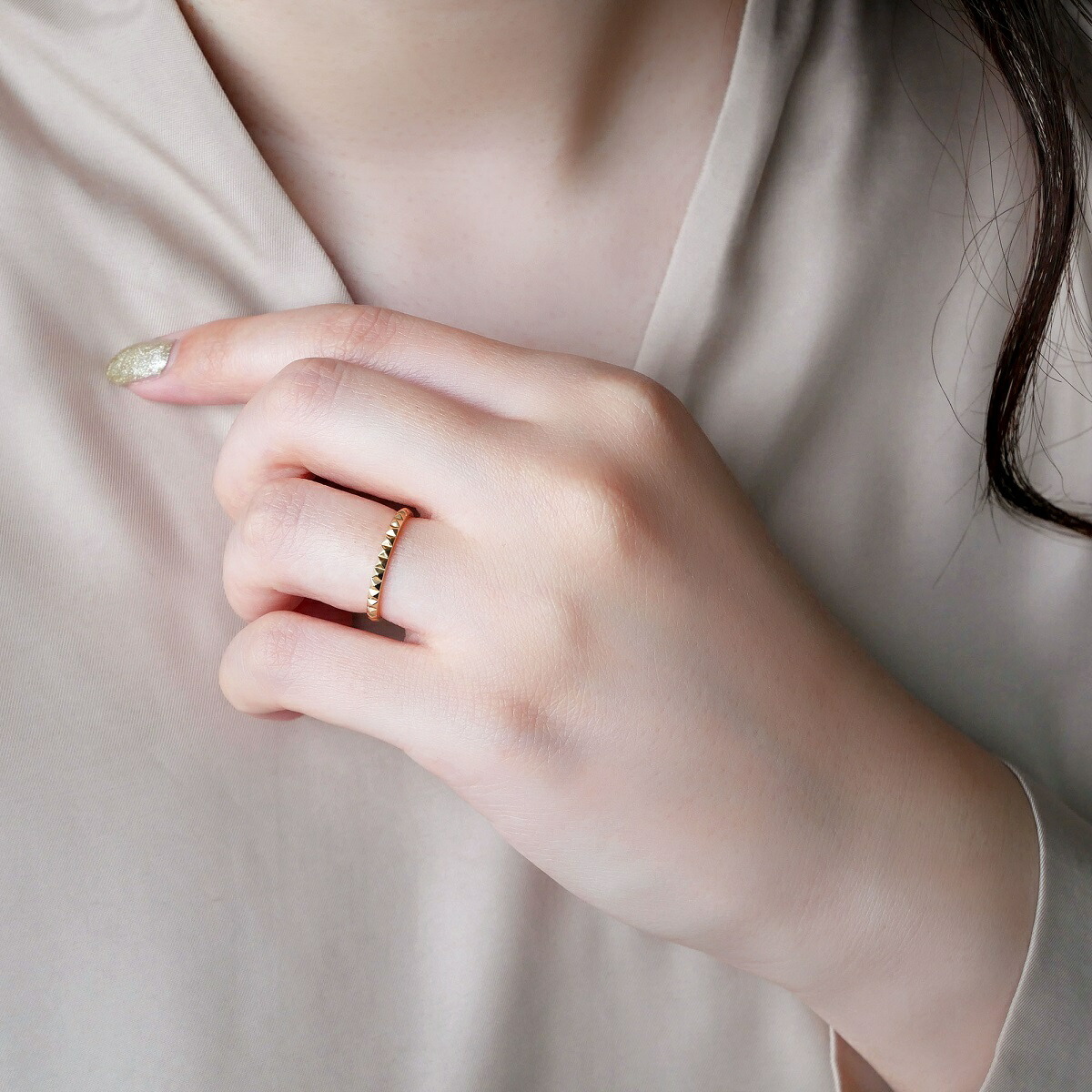 楽天市場】K10イエローゴールド ペアスタッズ リング／ ヴイエー