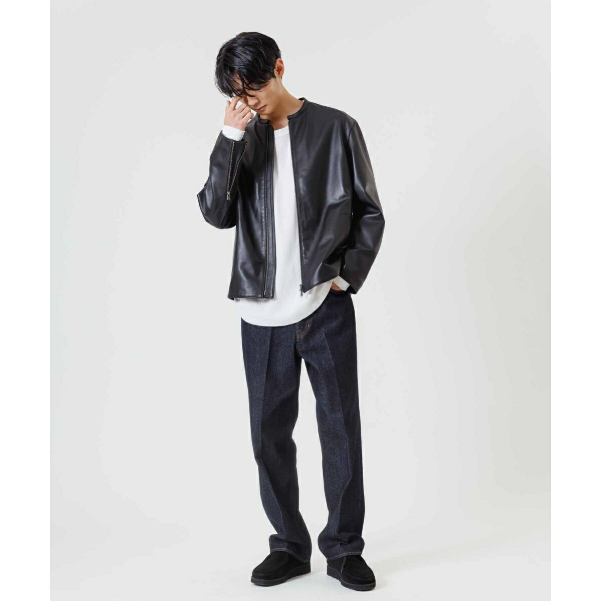 楽天市場】シープレザー シングルライダースジャケット/ルーズ