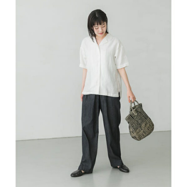 一休 かぐれ kagure リネンレーヨンオープンカラーシャツ チ 一休 か