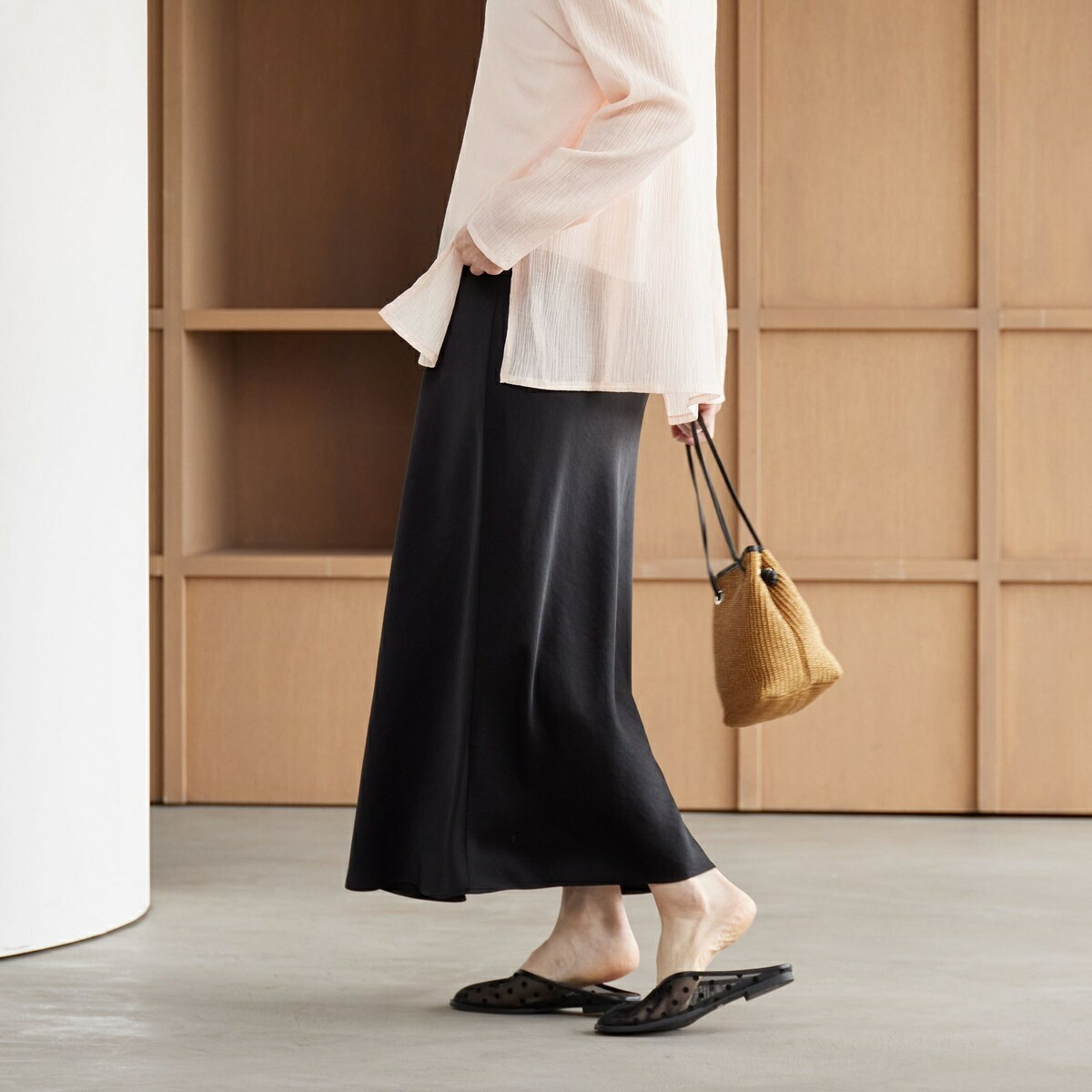 楽天市場】ポリエステルサテン マーメイドフレアスカート