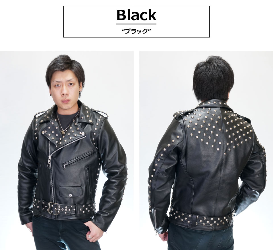 楽天市場】バンソン スタッズ レザー ダブルライダースジャケット