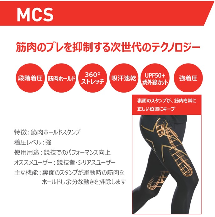 楽天市場】メンズ MCSクロストレ コンプレッションタイツ ロゴベルト