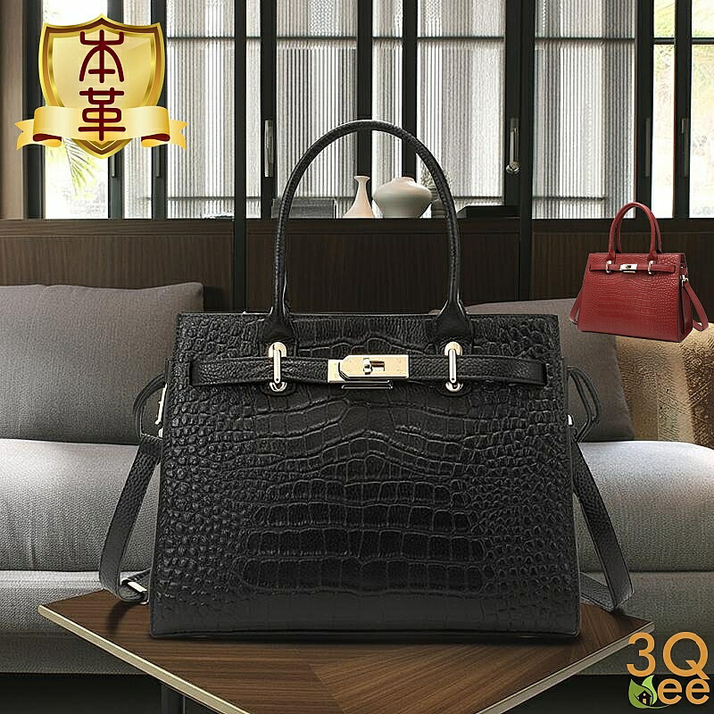 楽天市場】本革クロコ型押しバッグ 高品質牛革 クロコダイル型押し