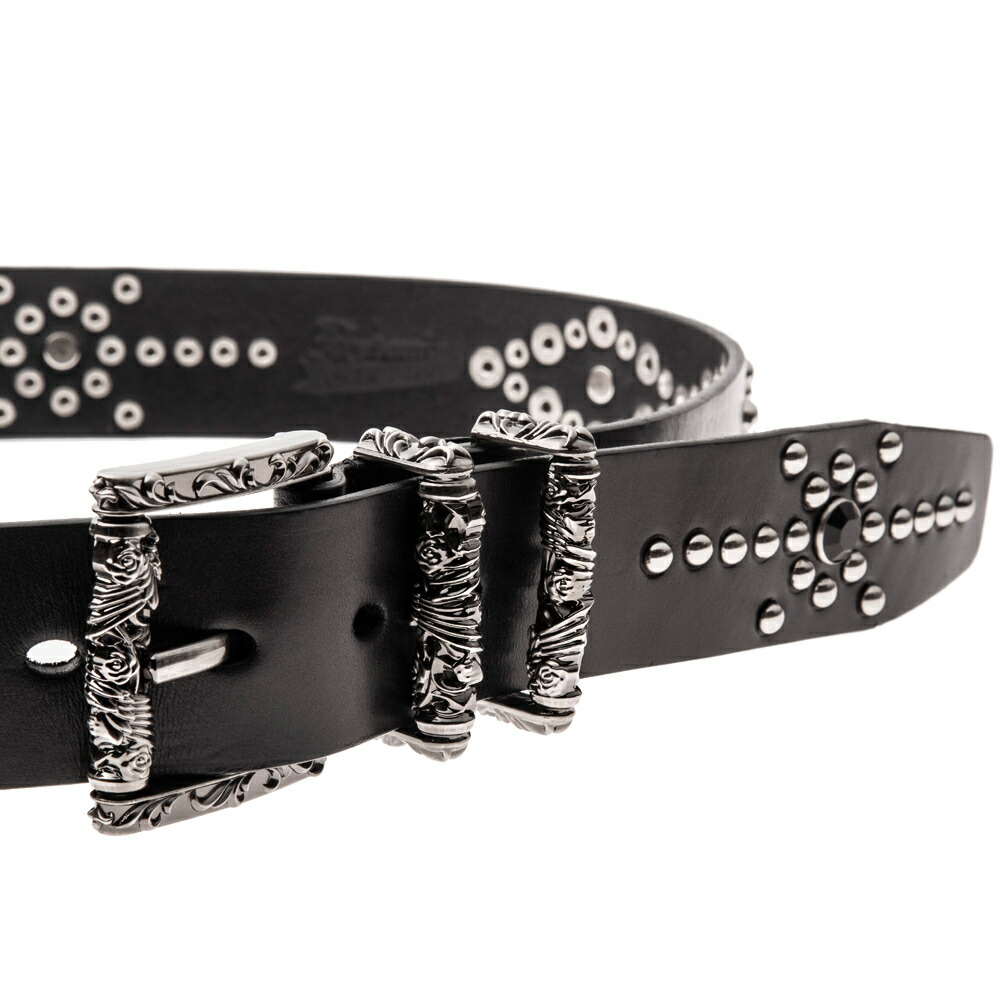 楽天市場】メンズ ベルト 牛革 黒 ゴシック ギフト バックル付