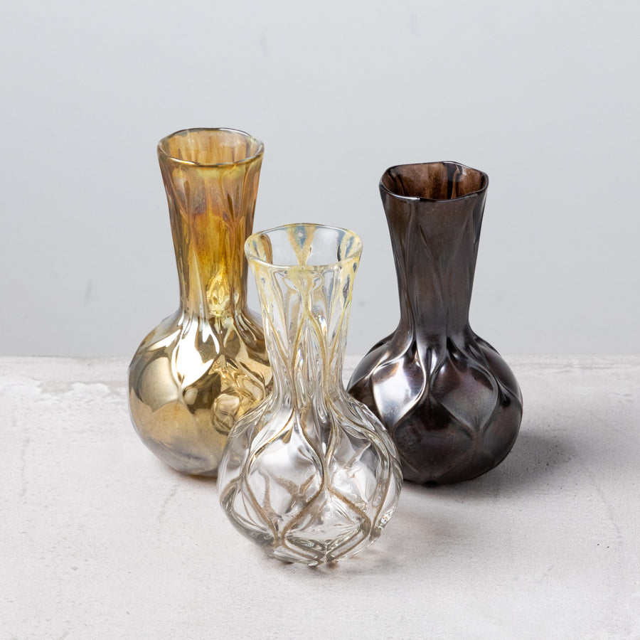 ガラス専門店｜ガラス工房マル｜ロックなガラス 花瓶 金あみ（丸長