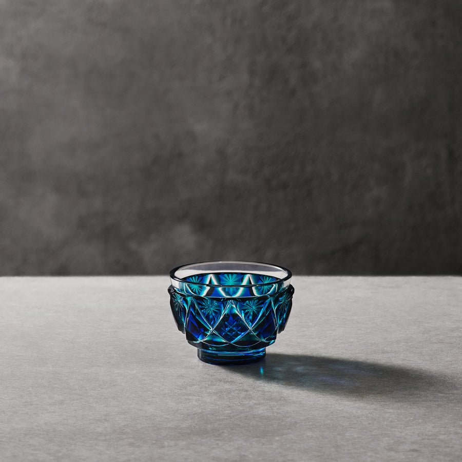 ガラス専門店｜薩摩切子｜島津切子｜二色酒盃 寿恵瑠(ジュエル)／ルリ