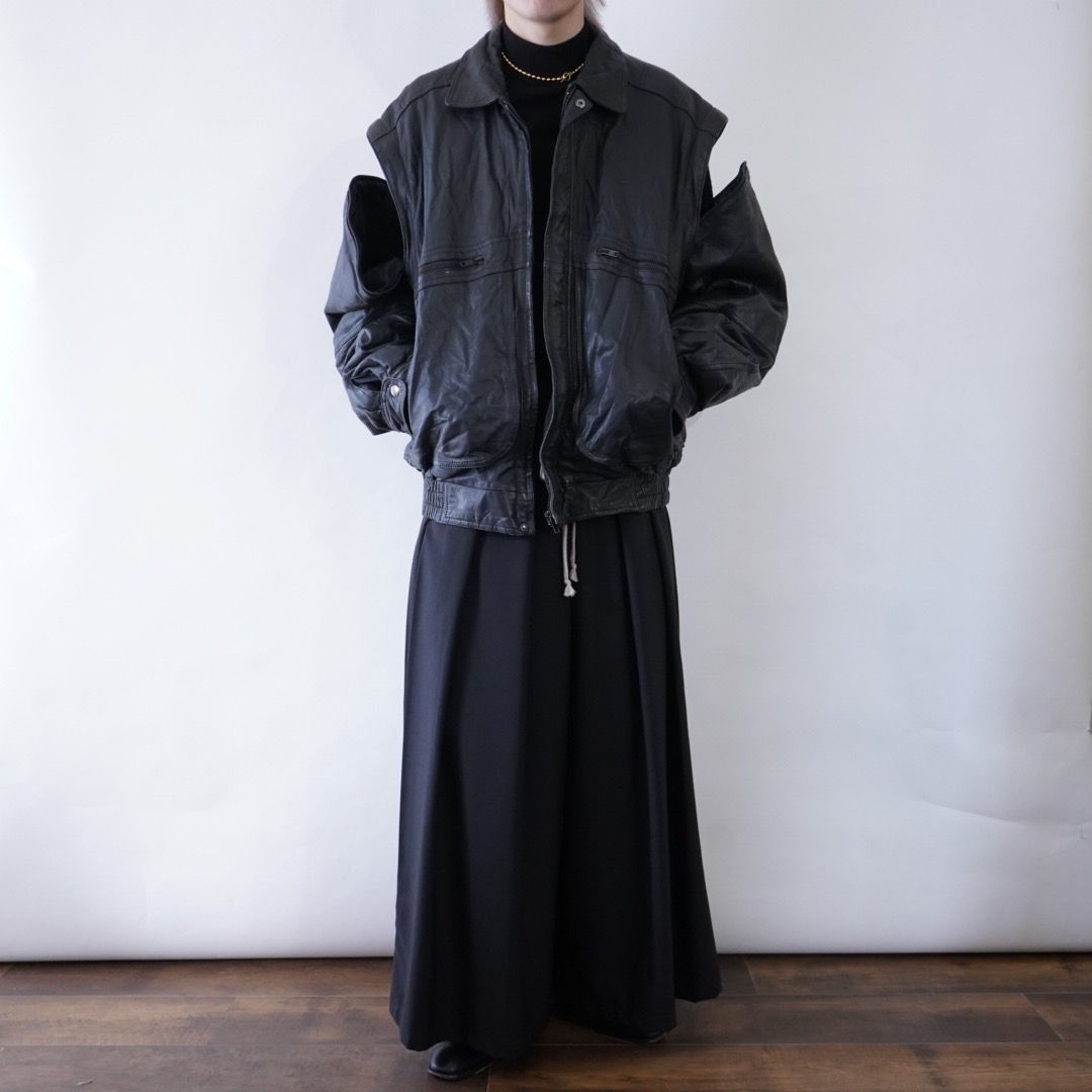 arm detachable 2WAY gimmick leather jacket | 古着・リメイクの専門
