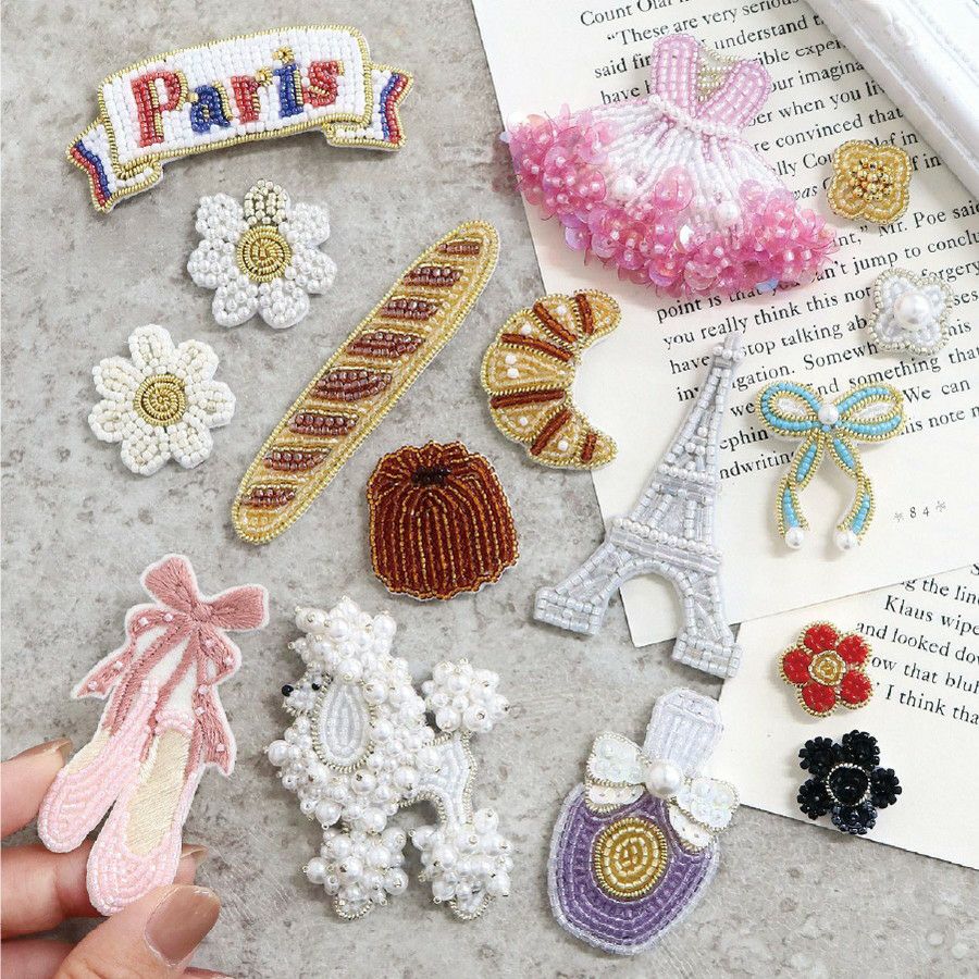 図案印刷済み刺繍用フェルトのセット らくちくフェルト ビーズブローチ