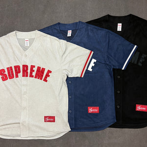 SUPREME ULTRASUEDE MESH BASEBALL JERSEY – Trade Point_HK