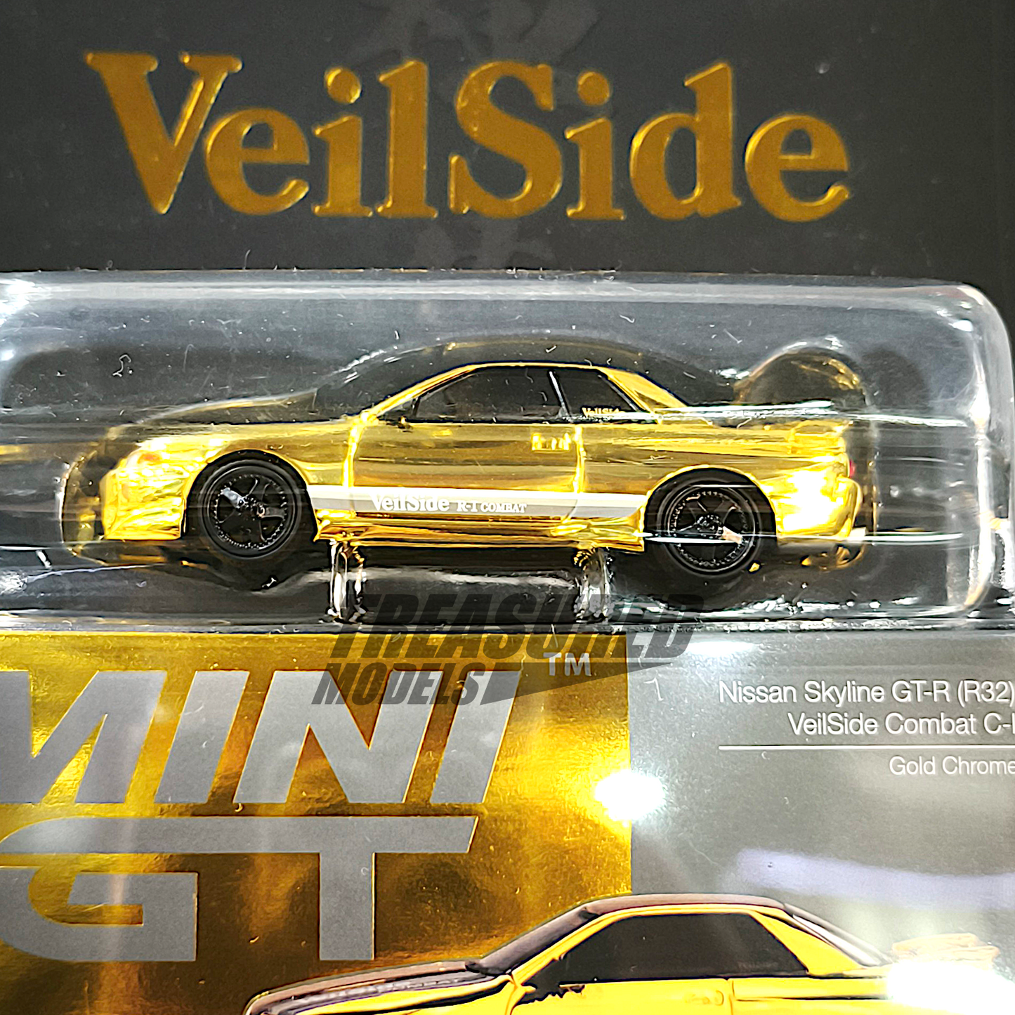 Mini GT Nissan Skyline GT-R R32 VeilSide Combat C-I Gold Chrome
