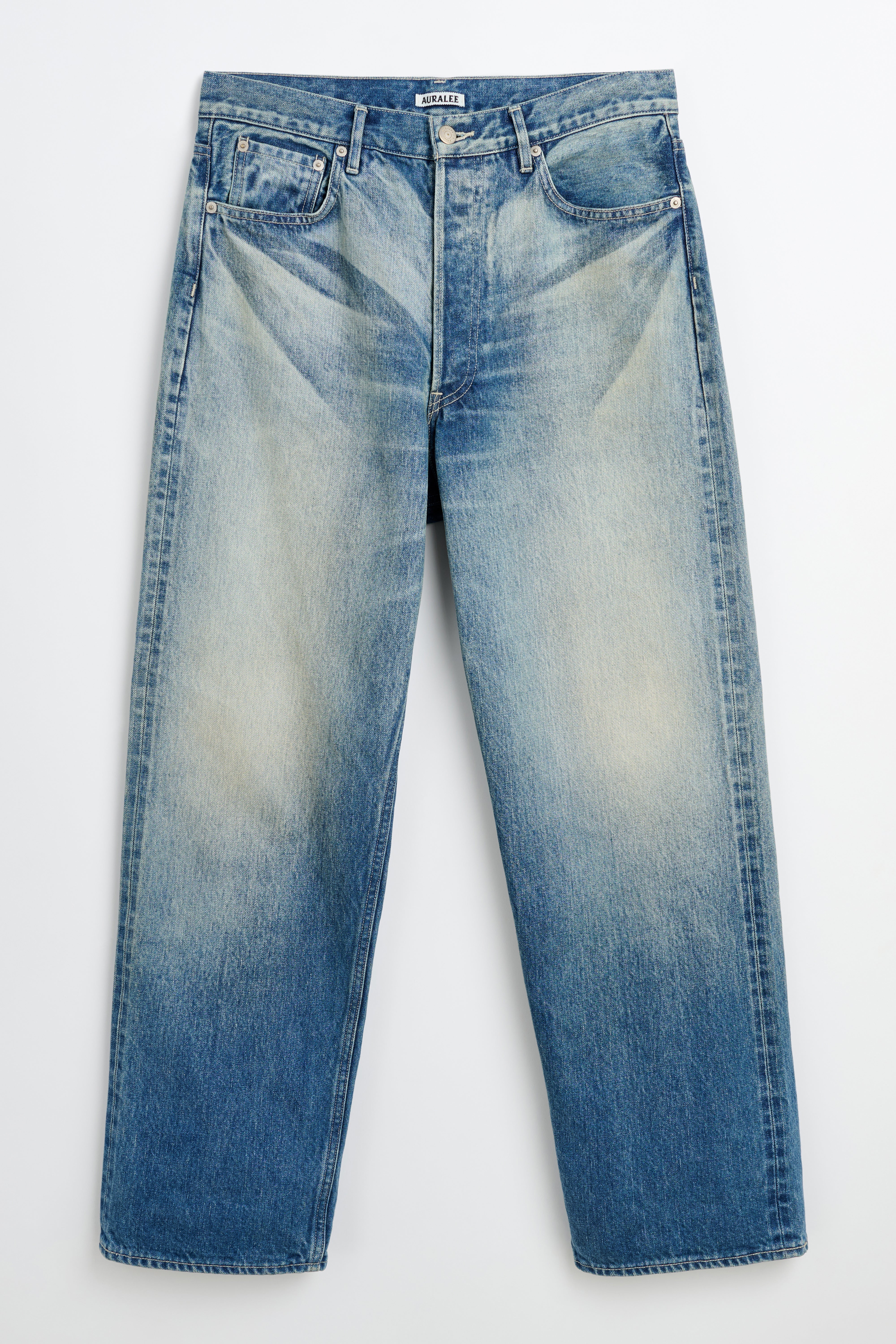 Auralee Selvedge Faded Heavy Denim Wide Pants Faded Indigo – Très Bien