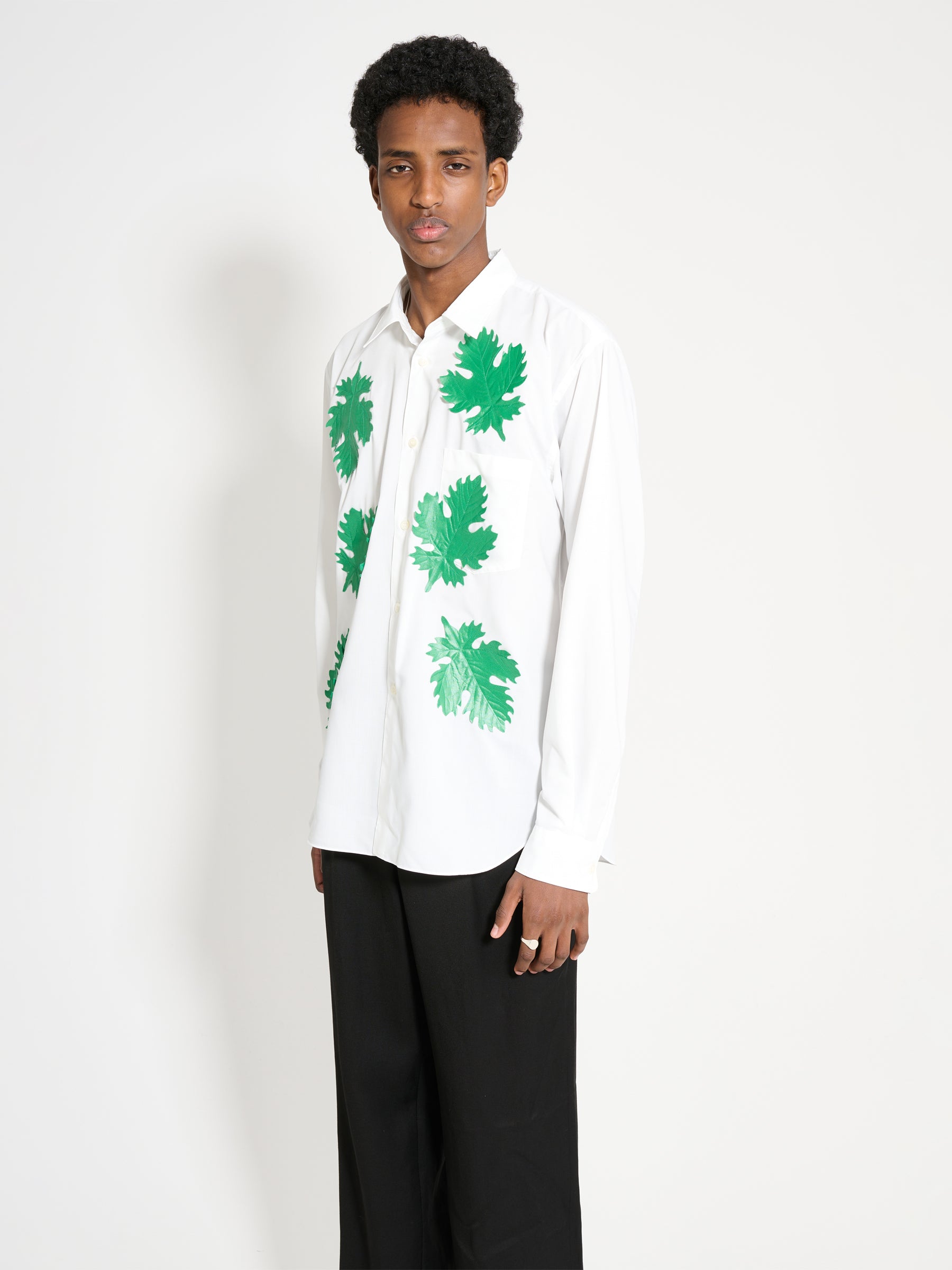 Comme des Garçons Homme Plus Broad Leaf Motif C Shirt White