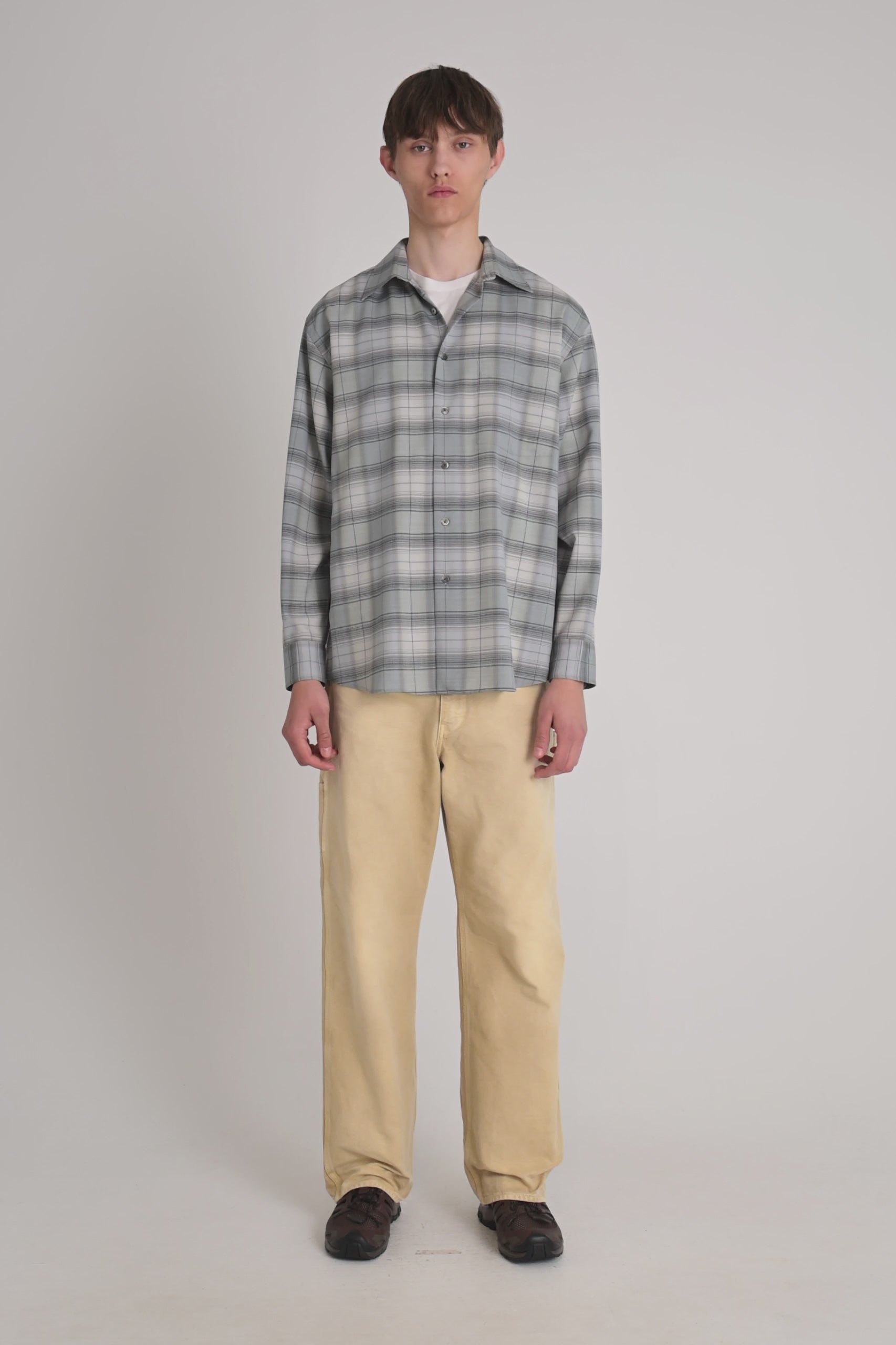 Auralee Super Light Wool Check Shirt Blue Green Check – Très Bien