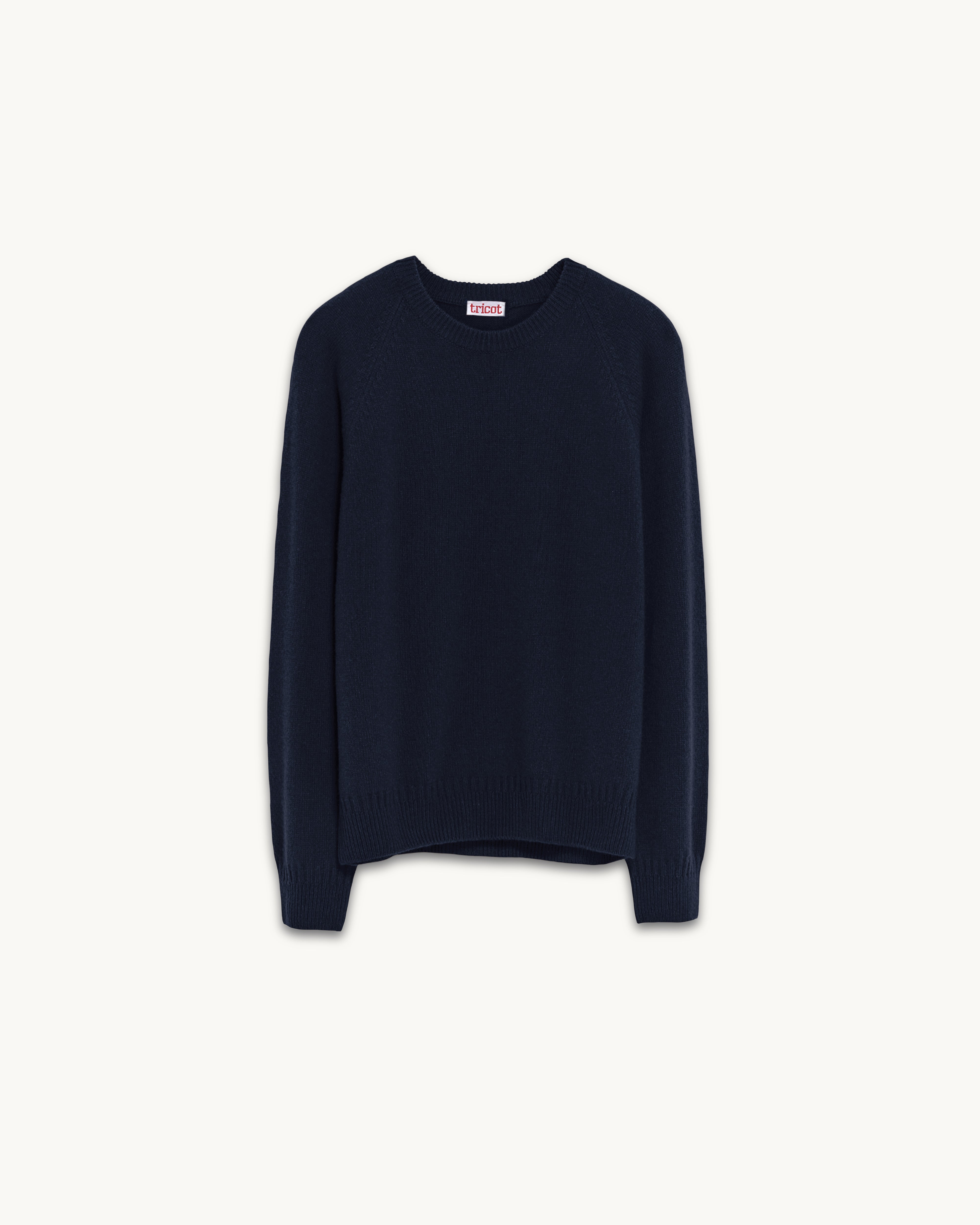 Men's cashmere crewneck sweater in dark navy | Tricot
