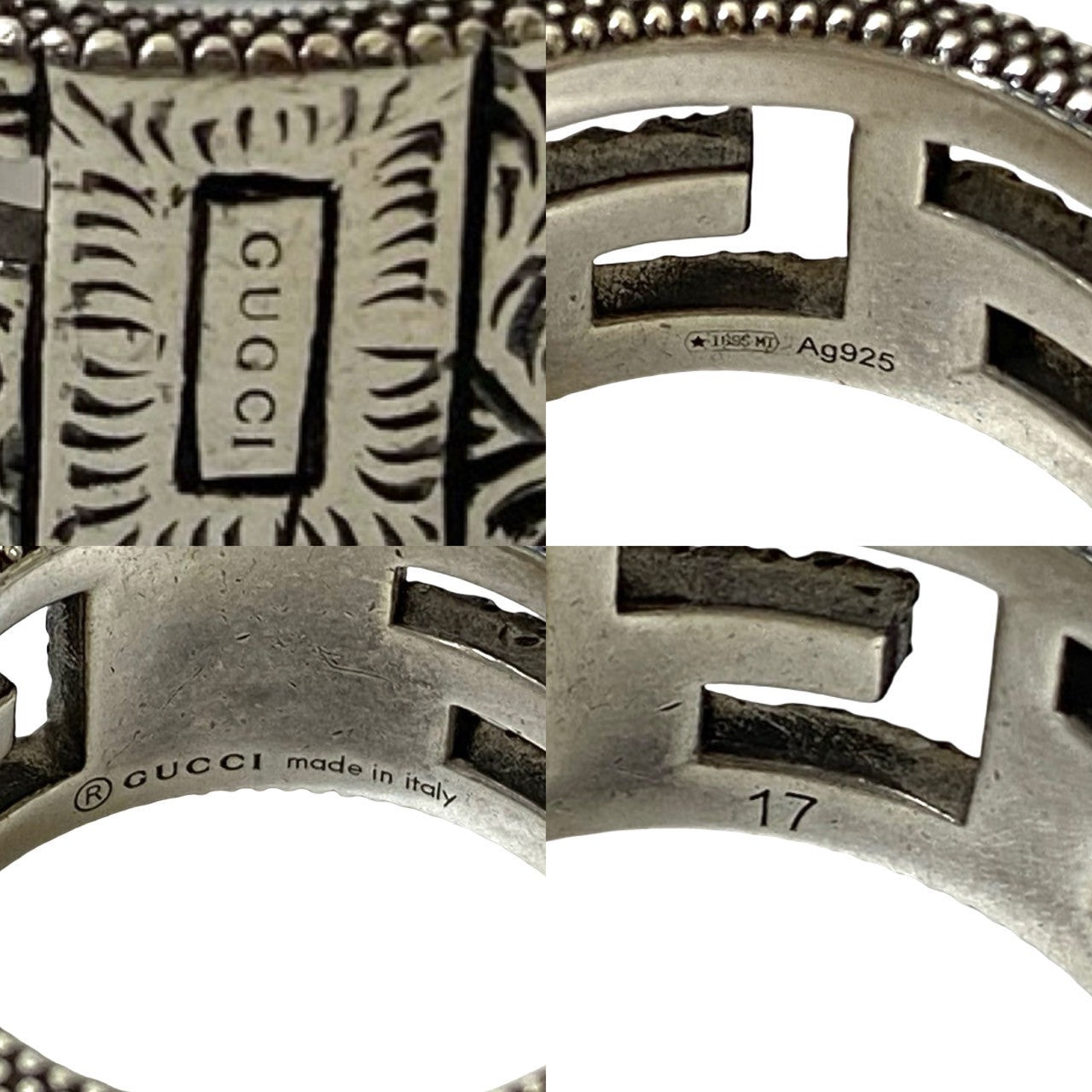 GUCCI スクエアG アラベスク リング – Trip