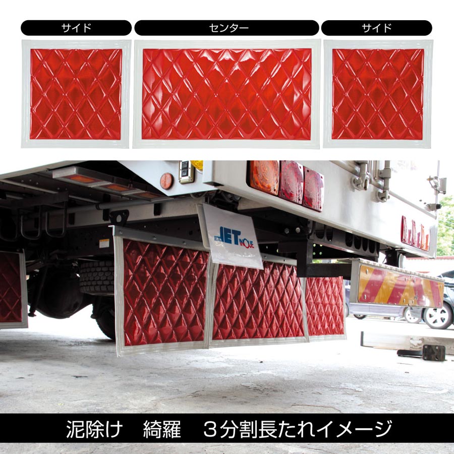 泥除け 綺羅(キラ) ダブルステッチ 1140mm×450mm 大型低床車 三分割